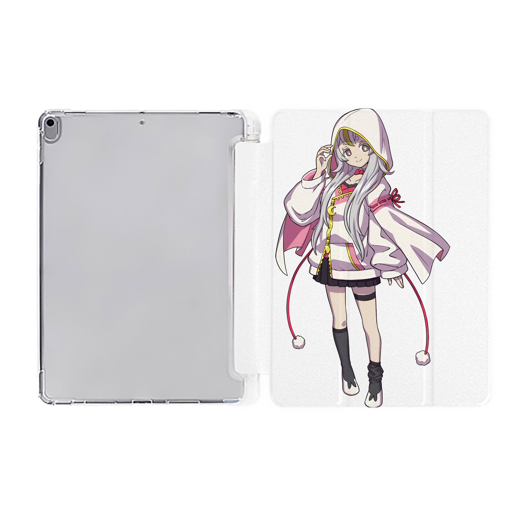（画像用） 妖怪ウォッチ Yo-kai Watch IPad ケース ペン収納付き 三つ折りスタンド PUレザー×シリコン 対応機種9.5/10.5/10.9インチ